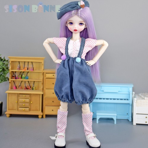 Mode 12 Pouces BJD Poupées 1/6 Filles SD Poupées Cheveux Violets Vêtements Mode - Imagen 13 de 19