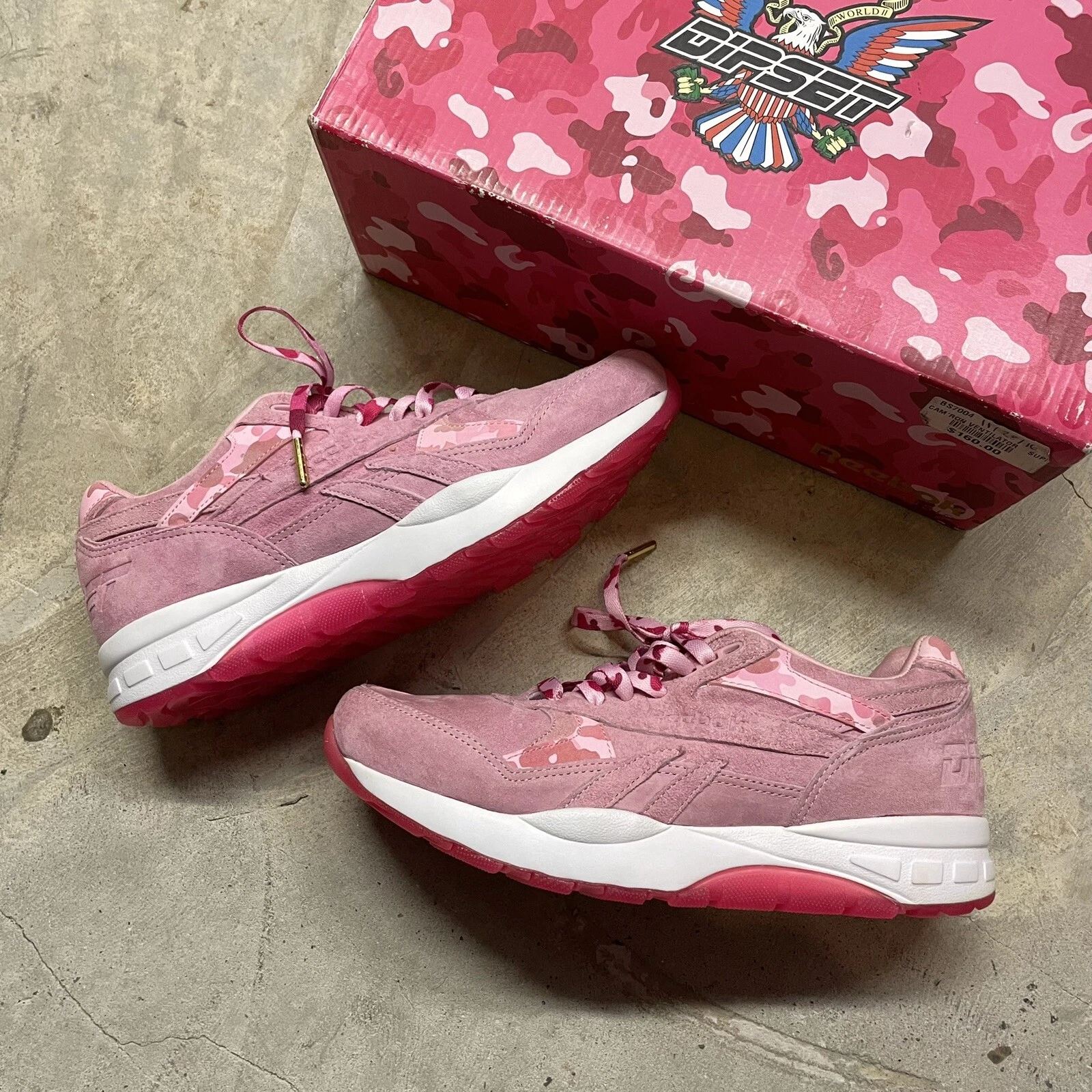 Ventilateur Dipset X Reebok Supreme Cam’ron rose camouflage US taille 8 DS neuf