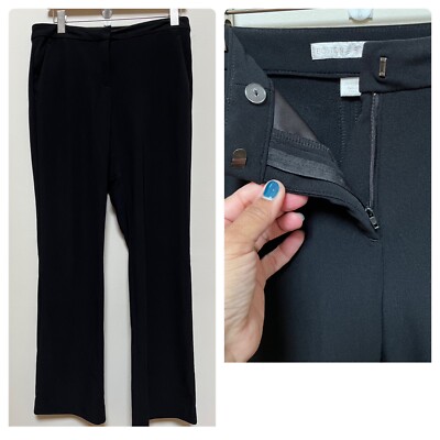 Boston Proper Black Silhouette Straight Leg Pant Size 10 Long