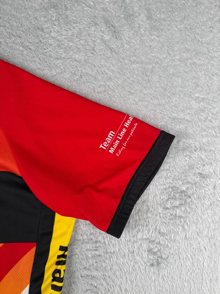 Camiseta de ciclismo vintage Verge masculina grande amarela leitura linha principal saúde 1/4 zíper poli - Imagem 2 de 4