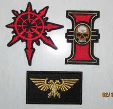 Warhammer 40K War Game Inspired Embroidered Hook & Loop Patch Set Of 3