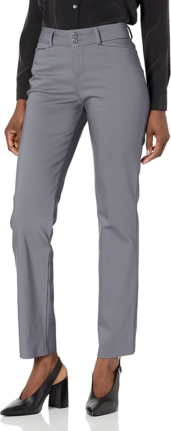 Women’s Lee Secretly Shapes Twill StraightLeg Pants, Size 10, Boulder