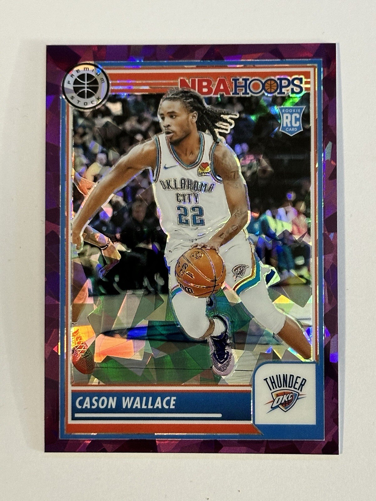 2023-24 NBA Hoops Premium Stock Cason Wallace Purple Ice PRIZM RC /149 #76