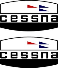 2 Vintage Cessna Logo Decals 5" x 2.75"  FREE SHIPPING