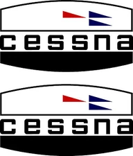 2 Vintage Cessna Logo Decals 5" x 2.75"  FREE SHIPPING
