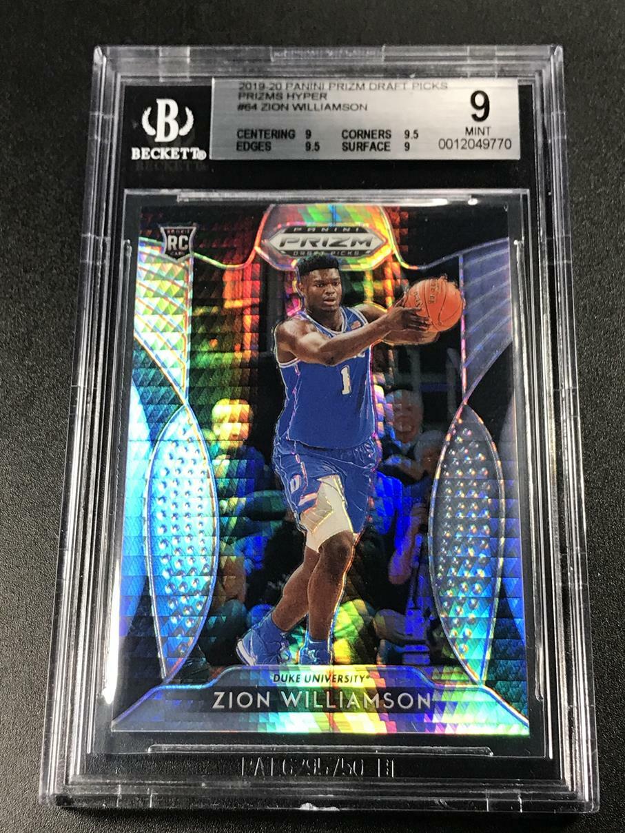 ZION WILLIAMSON 2019 PANINI PRIZM DP #1 HYPER REFRACTOR RC /75 BGS 9 9.5 9.5 9