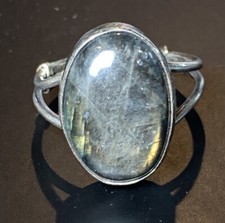 Vintage Sterling Silver 925 Dark Moonstone Ring Sz 8.5 C62