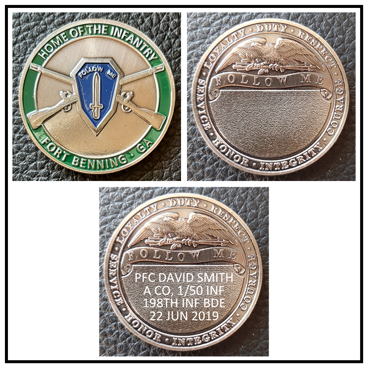 Challenge Coin: ARMY Infantry Fort Benning (Engraving Available