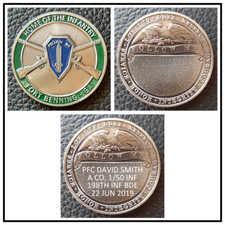 Challenge Coin: ARMY Infantry Fort Benning ENGRAVED