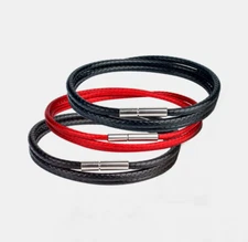 Stainless Steel Clasp 2mm Wax Leather Bracelet Necklace Cord String Chain 7-28"