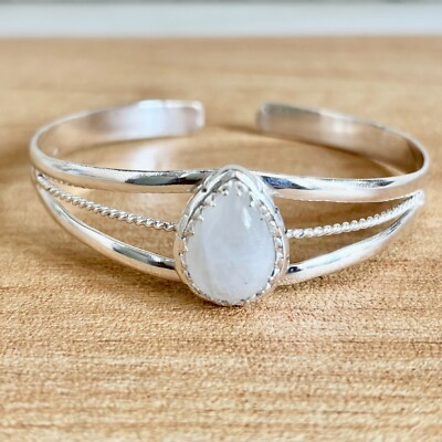 Moonstone Bangle  Designer Silver Handmade Bangle Women Jewelry A 1004