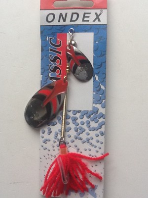 ONDEX CLASSIC TANDEM  SPINNER/ LURE - SILVER / RED / BLACK