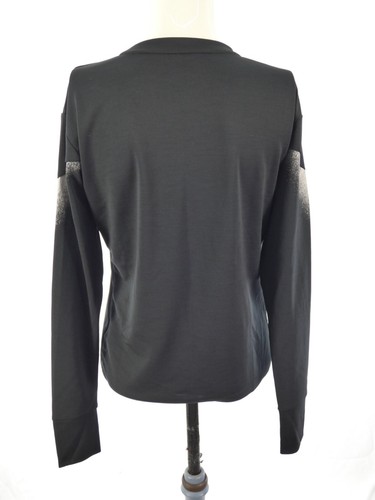Nike Womens Running Top Dri Fit Black Long Sleeve Reflective Spray Print size XS - Picture 4 of 11