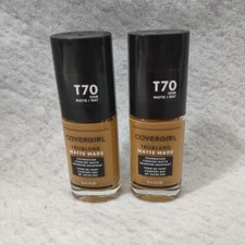  CoverGirl Trublend Matte Made Foundation T70 Caramel 12hr Oil-Free 1 fl oz x2