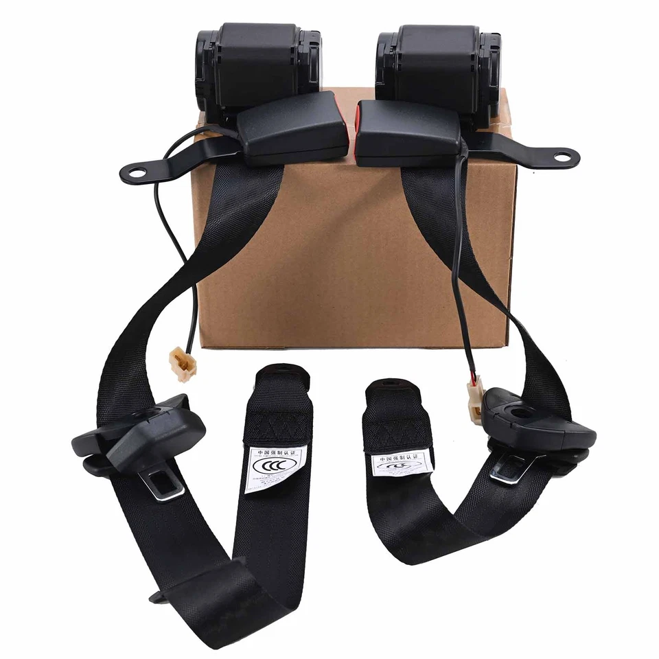 2 Set 3 Point Retractable Car Safety Seat Belt Lap Diagonal Belt Adjustable band - Image 3 of 4