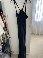 Princess charlotte black silk gown black tie sz 12 rrp$400