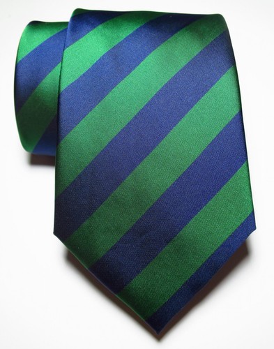 New Classic Striped Green Dark Blue JACQUARD WOVEN Men's Tie Necktie - Picture 2 of 2
