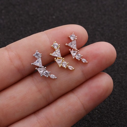 Zircon Stone Cartilage Earring Conch Tragus Helix Cartilage Piercing Ear Stud - Picture 10 of 35
