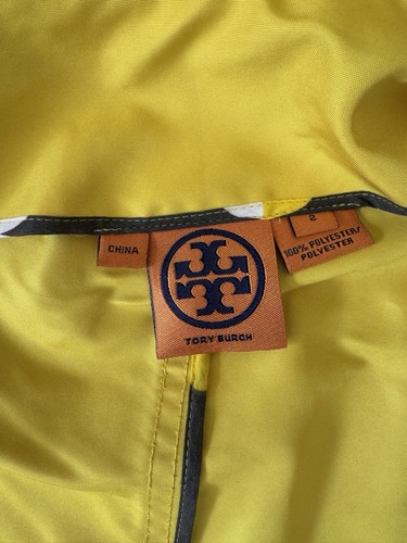 Tory Burch Trench/Raincoat Collared Button Up Women’s Size 2 Yellow - Picture 11 of 13