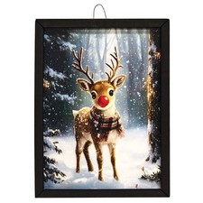 CWI Red Nosed Reindeer Box Frame Print 12 x 16 Inch USA Made