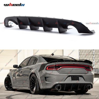 Rear Bumper Matte Black Diffuser Lip Valance ABS For 2015-2023 Dodge Charger SRT