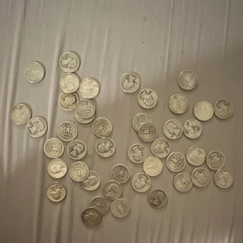 New Listing44 Washington Quarter 25C Silver US Coin Circulated Variety Washington Lot