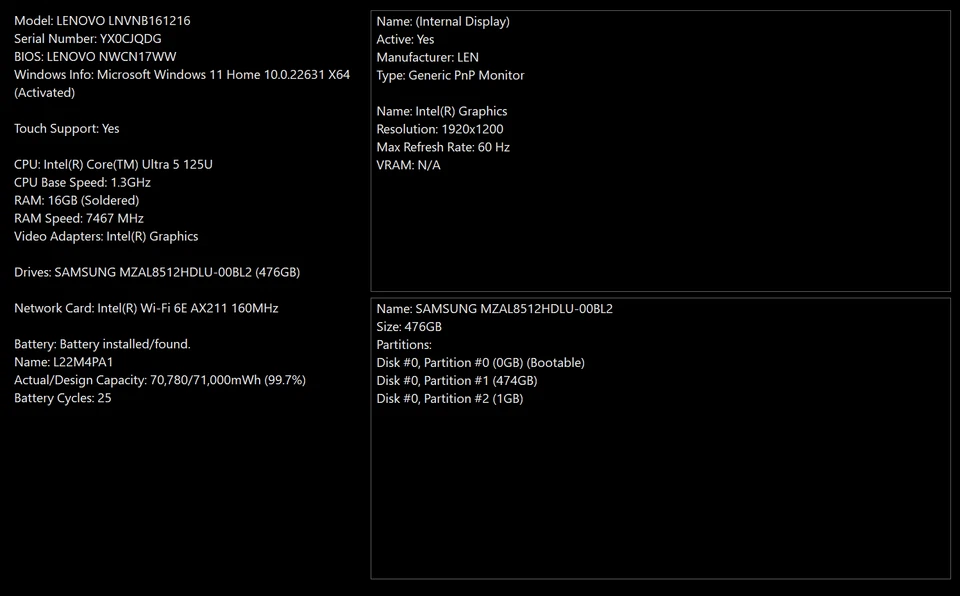 *READ* Lenovo Yoga 7i 2-in-1 16" 2K Touch (Core Ultra 5 125U, 16GB/512GB SSD) - Image 2 of 4