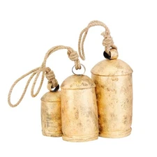 Giant Harmony Cow Bells – Handmade Vintage Rustic Hanging Bells on Jute Rusti...