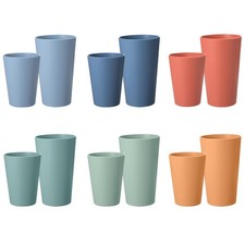 Set of 12 Wheat Straw Cups, 6 Pcs 20 oz  6 Pcs 12 oz Unbreakable Drinking Cu...