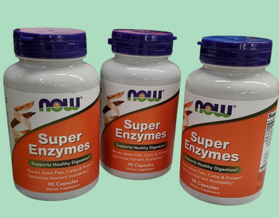 3 Pack NOW FOODS Super Enzymes 90 caps EACH bottle EXP. 03/2028