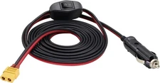 Female to Cigarette Lighter With Switch Cable, 16AWG-3 Meters-XT60 Female