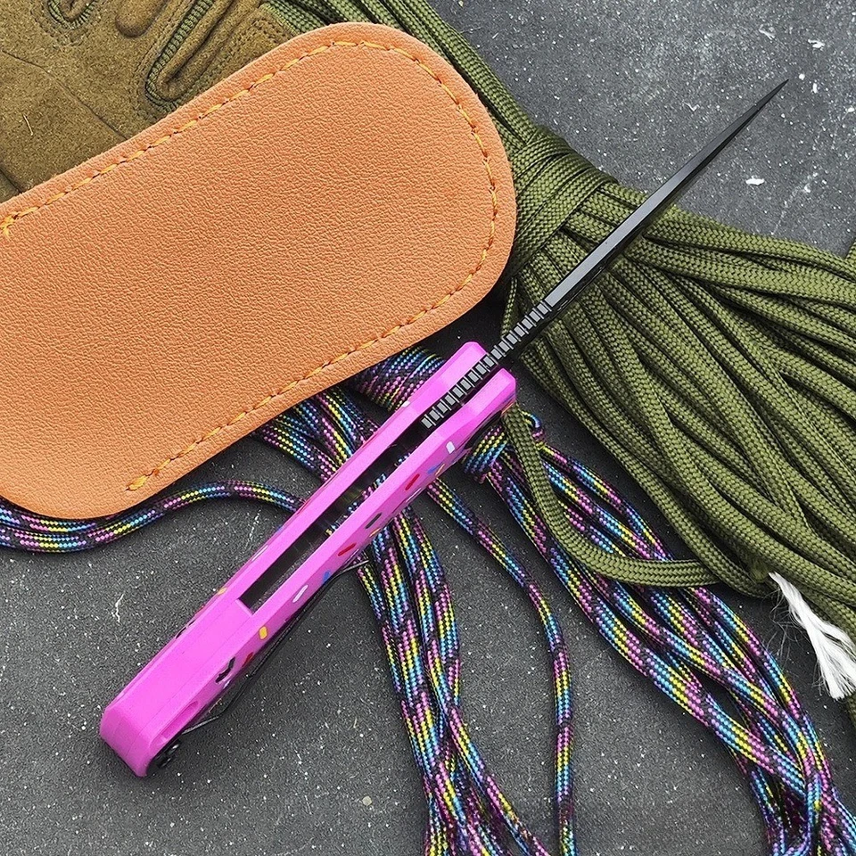 Pink Donut Folding Knife D2 Steel Blade & G10 Handle Funny EDC Gift - Image 3 of 4