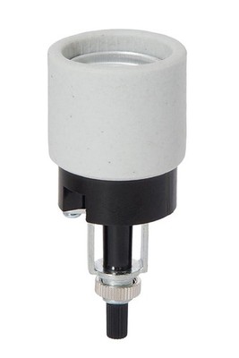B&P Lamp Medium Base Phenolic and Unglazed Porcelain Socket with Bottom Turn