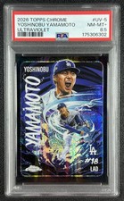 YOSHINOBU YAMAMOTO PSA 8.5 2026 TOPPS CHROME #UV-5 ULTRAVIOLET SSP DODGERS 6302