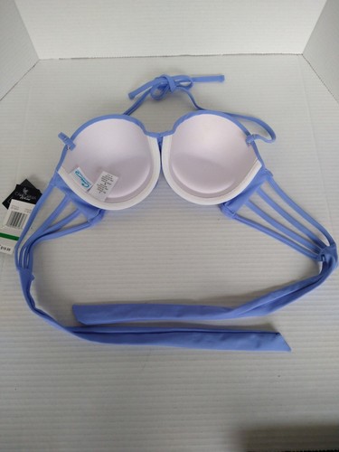 Bikini nuovo con etichette costume da bagno Macys California Waves taglia L ferretto imbottito pervinca - Foto 2 di 12