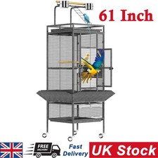 61" Extra Large Cage Large Open Playtop Parrot Bird Cage for Cockatiels w/ Stand