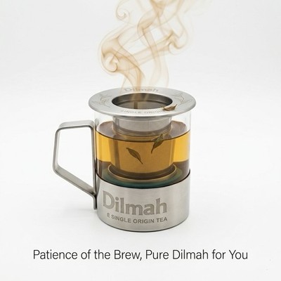Dilmah, Stainless steel tea infuser with lid, Glass and removable Holder, 300 ml