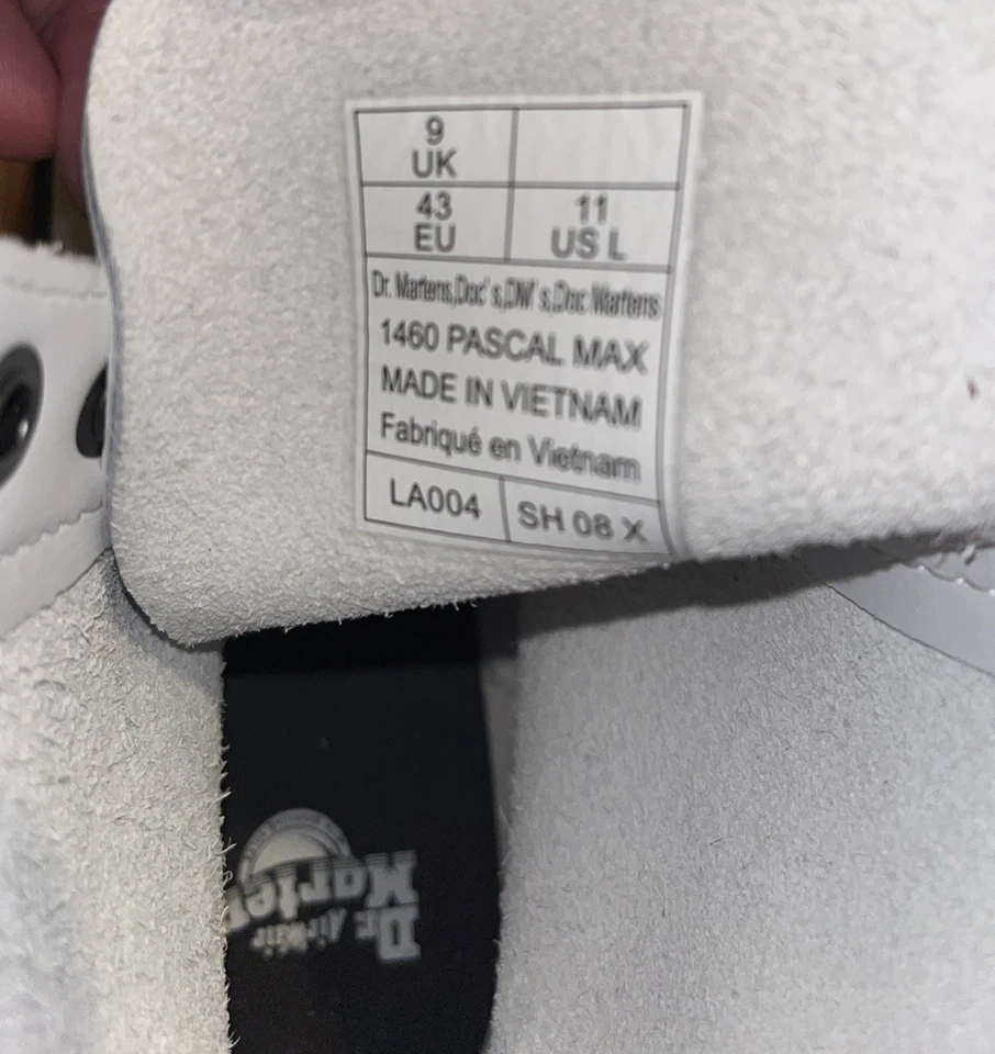 Doc Dr. Martens Max White Combat Boots Platform Women's US 11 Air Wair Bouncing - Image 3 of 4