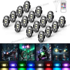 16pc Wireless Led Strobe Light Rgb 8 Colors Rechargeable Flashing Warning Lights