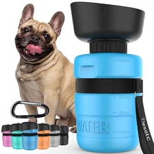 lesotc Dog Water Bottle, Portable Water Dispenser with Bowl, Leak Proof Pet T...