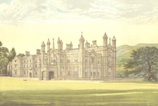 GLANUSK PARK, Crickhowell, Brecknockshire (Bailey, Baronet) 1890 old print