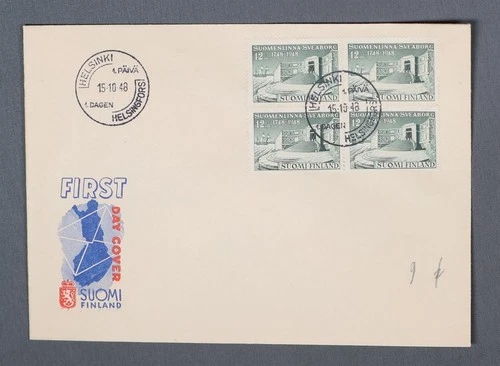 MayfairStamps Finland FDC 1948 Block Sveaborg Fortress First Day Cover aax_38621