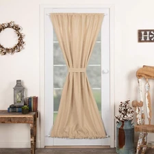 Farmhouse 72x40 Door Panel Tan Rod Pocket Burlap Window Curtains