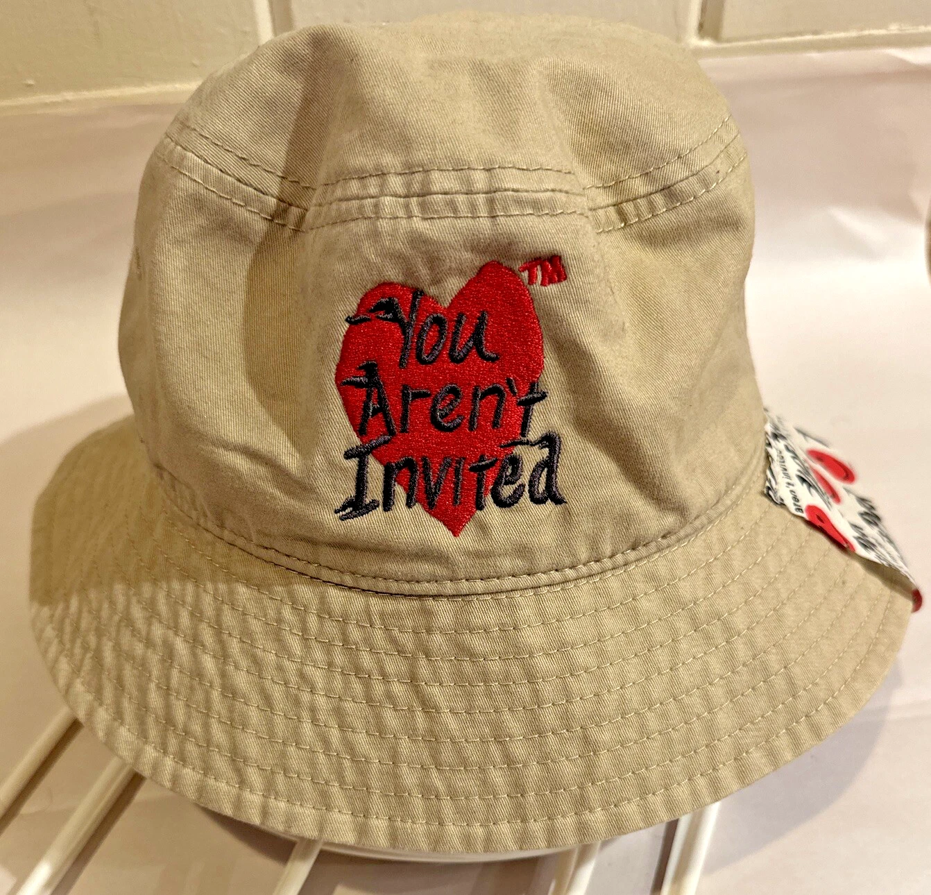 Rare- Hyde Park Khaki Bucket Hat - "You Aren’t Invited"