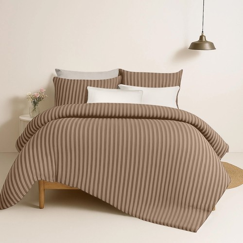 ÄGYPTISCHE STREIFEN BETTBEZUG SET WEICHE STEPPDECKE BETTWÄSCHE SET DOPPEL KING SIZE UK - Bild 3 von 80