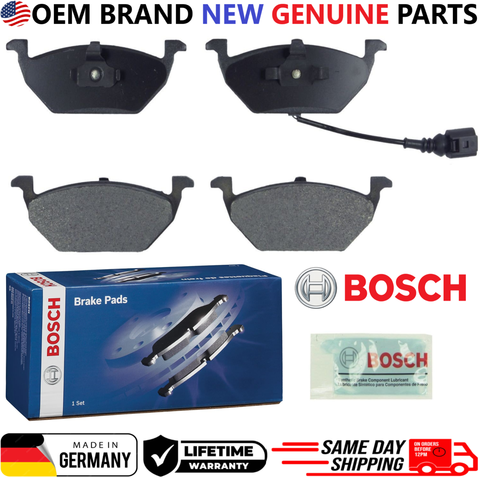 OEM GENUINE Bosch BE768A Rear Brake Pads For VW Jetta Golf Audi A3 TT