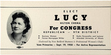 1950 Lucy Hilton Chema Blotter New Bedford Republican Congress Unused 9th Dist