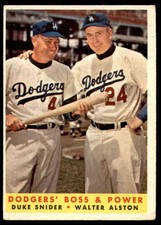1958 Topps #314 Duke Snider/Walt Alston Dodgers' Boss & Power VG-EX Do ID:261018