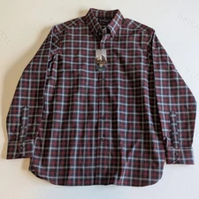 Daniel Cremieux Men's Flannel Shirt Red/ Plaid Size Large Casual Button Up NWT