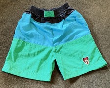 Vintage 90s Mickey Mouse Swim Trunks Board Shorts Size 5